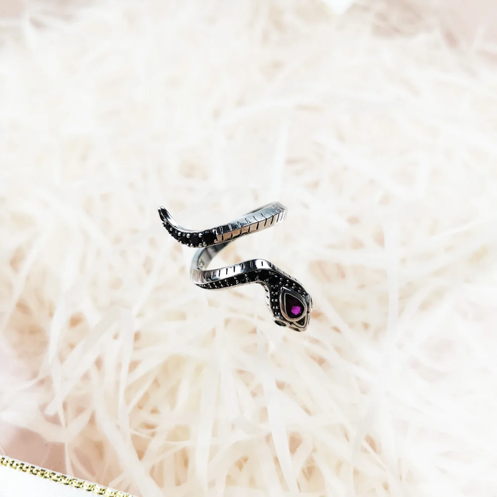 Кольцо, вдохновленное змеей, 925 стерлинговое серебро, 2021 новая изысканная ювелирная европейского стиля винтажная бижутерия символ соблазнения подарок для женщин.