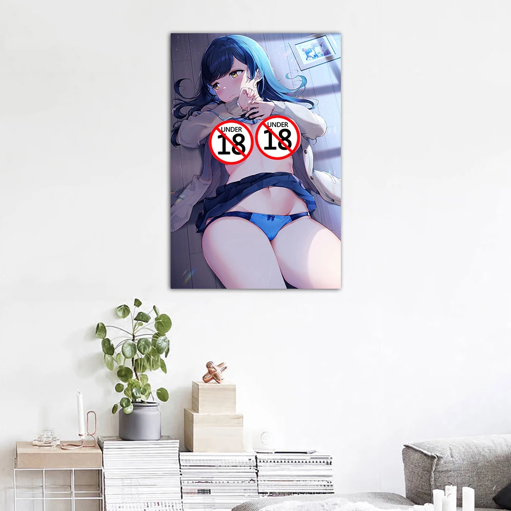 

Популярные обои для аниме «Молодая красота», простые настенные художественные плакаты, декоративные картины на холсте для домашнего декор...