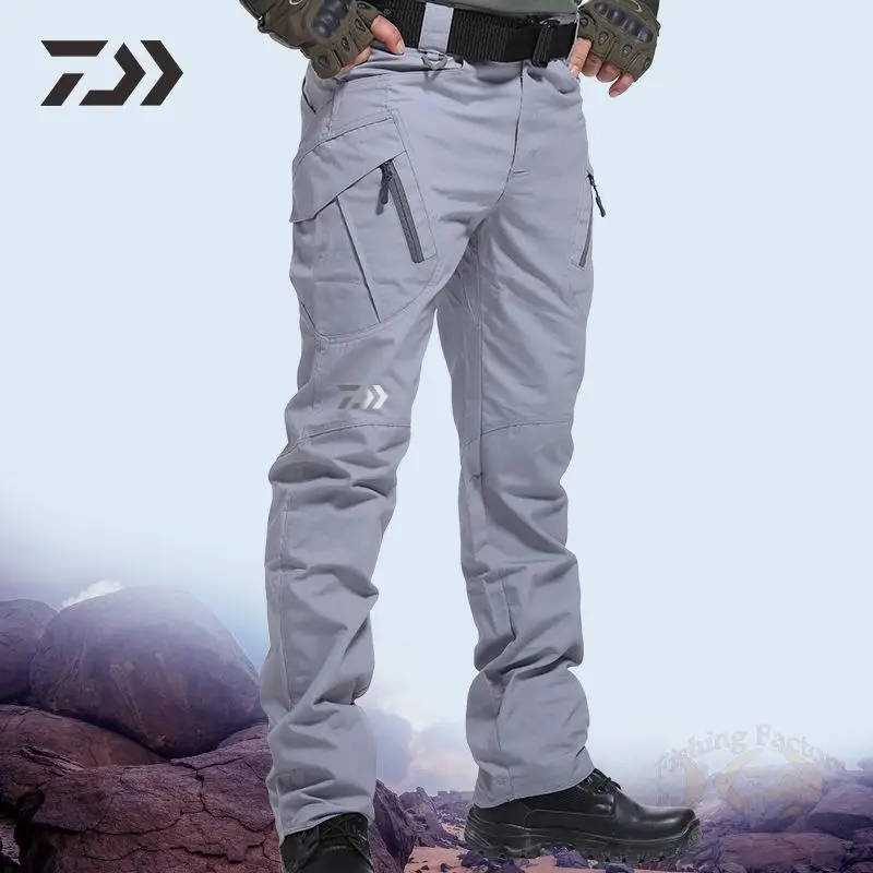 

2021 New Men Winter Autumn Daiwa Fishing Pants Waterproof Solid Clothes Pants Fishing Black Cotton Outdoor Sports Trousers Men