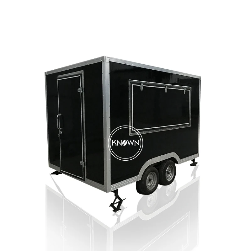 

4 Wheels Coffee Carts Food Vending Cart Mobile Food Square Trailer Street Food Kiosk Outdoor Dinning Car For Sale