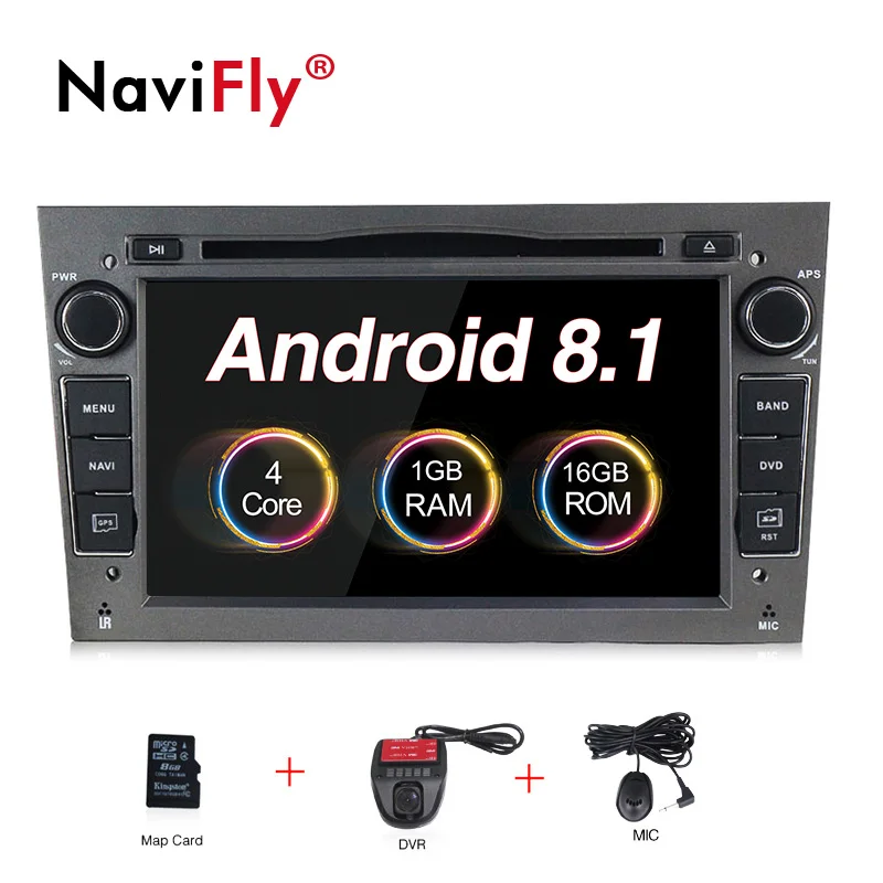 2DIN Android8.1 HD экран 1024*600 Автомобильный мультимедийный плеер для Opel Astra Vectra Antara Zafira Corsa с радио gps dvd плеер - Цвет: add dvr