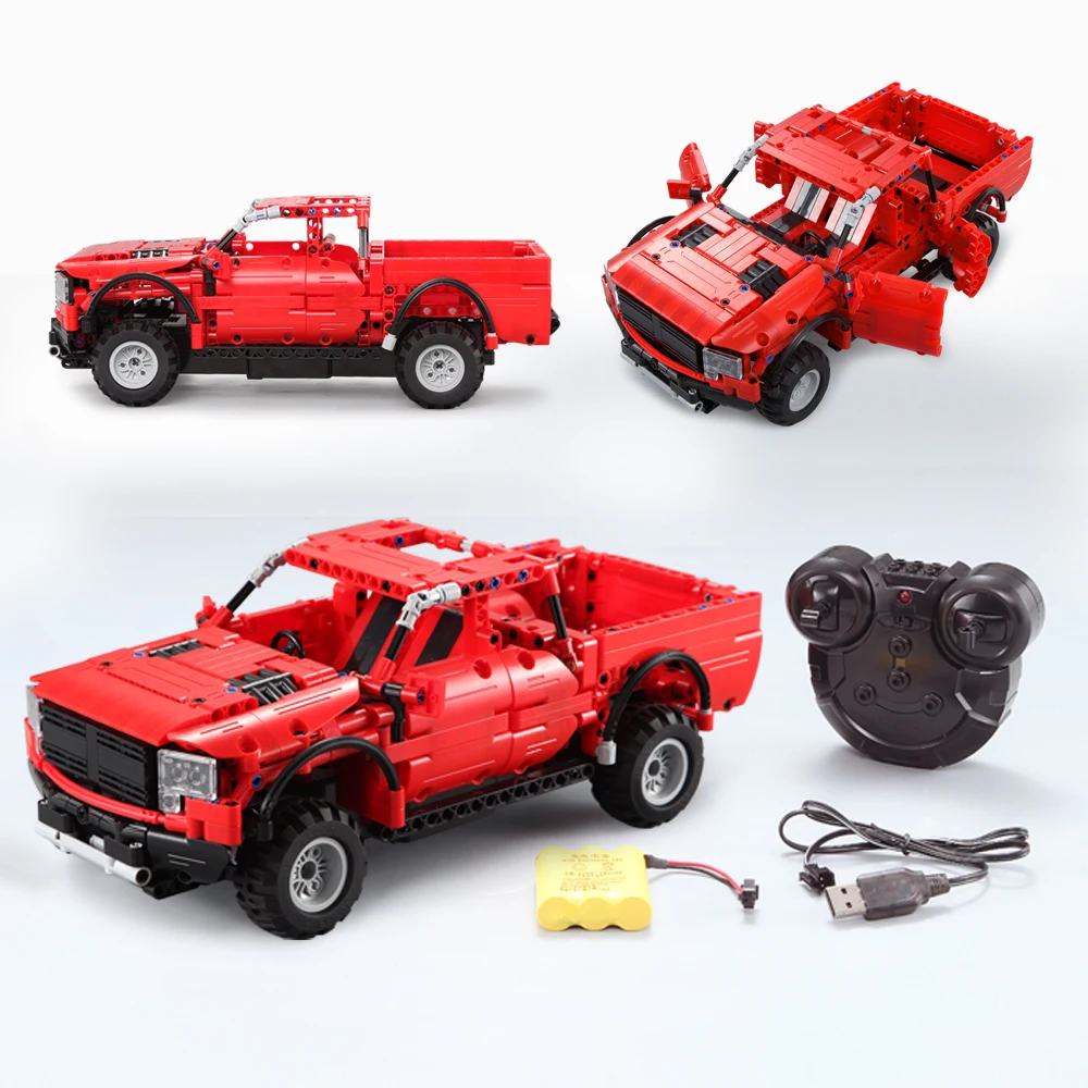 549Pcs RC 2.4Ghz Electric Pickup Trucks Model Building Blocks Car Technic SUV Vehicles Bricks Toys Educational For Kids |