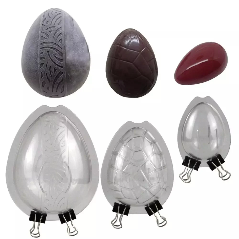 

3/2/1pcs Easter Eggs Mold Egg Maker Baking Mold, Egg Polycarbonate Plastic Mould for Chocolate Soap Clay Cake Decorating Tool