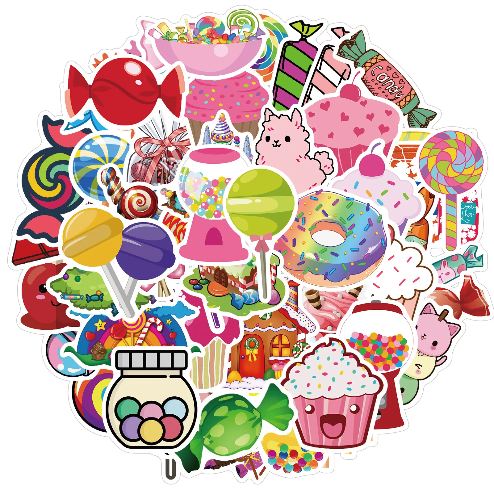 

10/30/50PCS Colorful Sweet Candy Graffiti Stickers For Kids Reward Gift Toy DIY Stationery Diary Guitar XMAS Decor Decal Sticker
