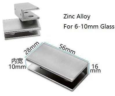 Zinc 6-10mm 4 шт. алюминий 304 из нержавеющей стали T L крест акриловый стеклянный хомут для полки демонстрация витрина рыбного бака соединения расточные бесплатно - Цвет: Zinc 6-10mm