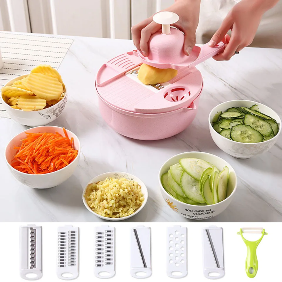 1 Набор многофункциональный нож для овощей со сливной корзиной кухонный