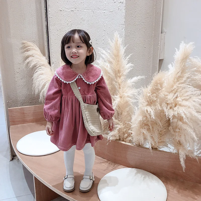 Платье для девочек Повседневное платье с длинным рукавом на зиму и весну От 2 до 12