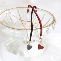 2022 new fashion jewelry sweet romantic heart throb red necklace collarbone chain pearl choker gift for lovers