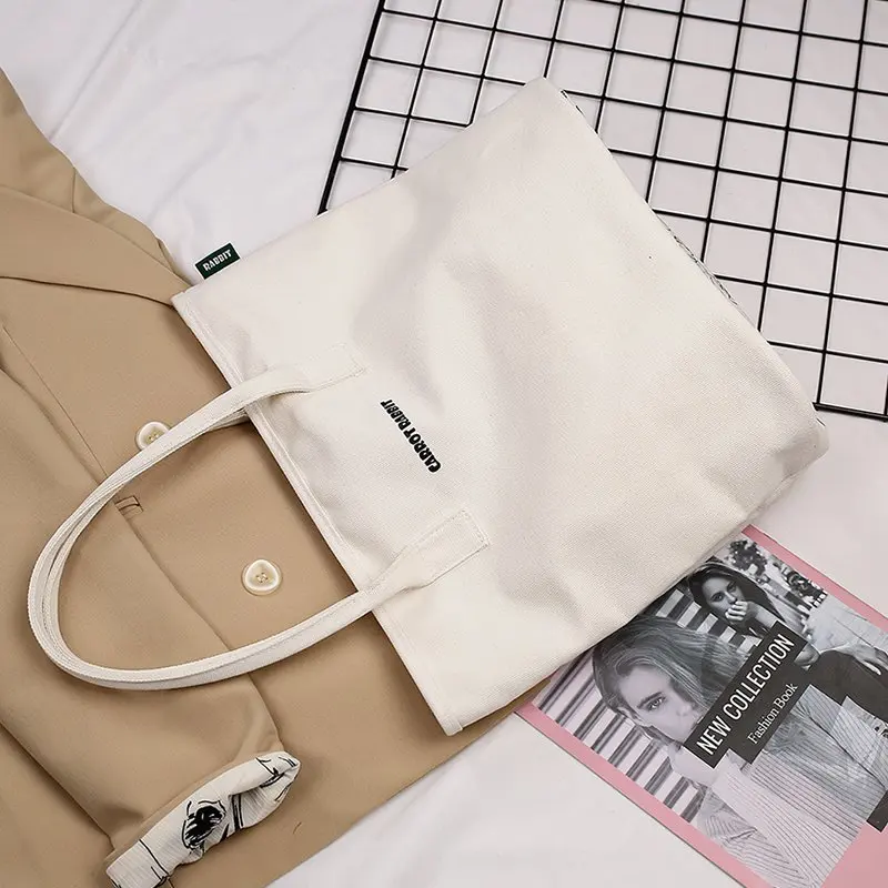 

Women's 2020 bags handbags handbags Casual Women's Canvas Handbag Solid Color Reusable Waterproof Shoulder Shopping Bag