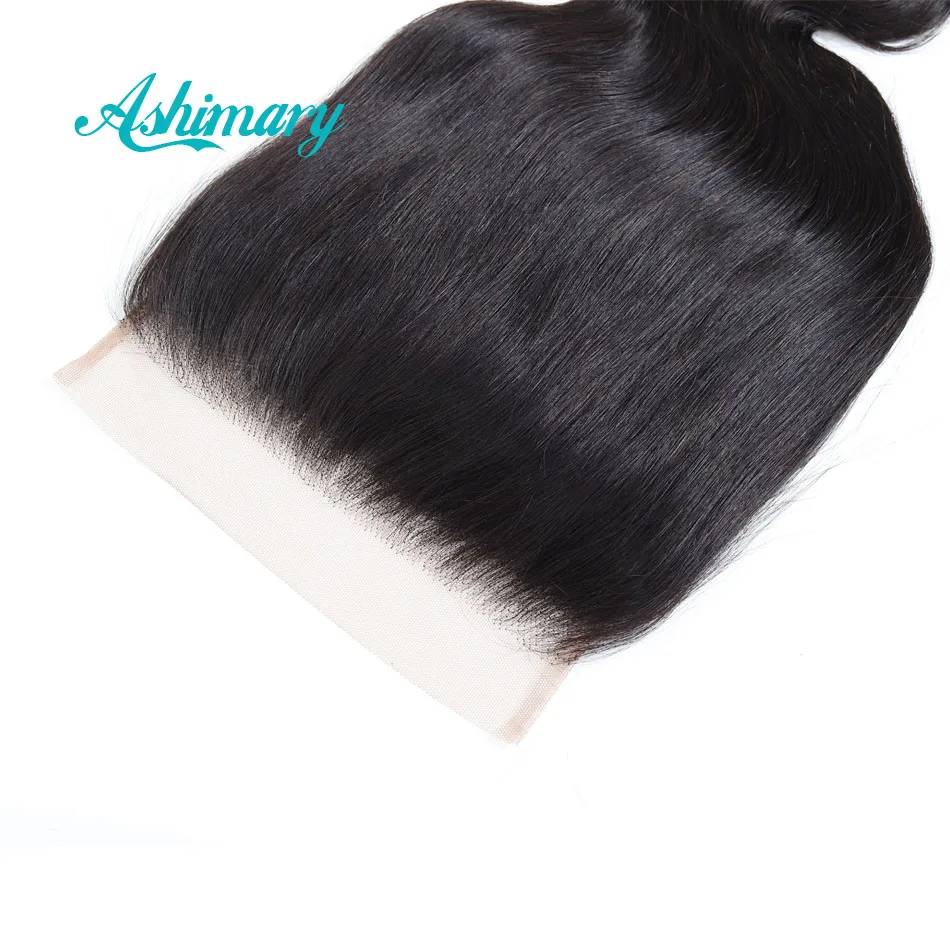Ashimary бразильские объемные волны 7x7 закрытие шнурка Remy человеческие волосы 8-20