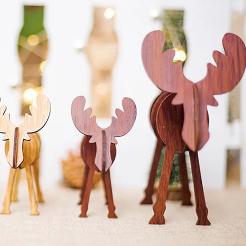 1 шт. деревянные рождественские поделки олени предметы мебели товары для дома