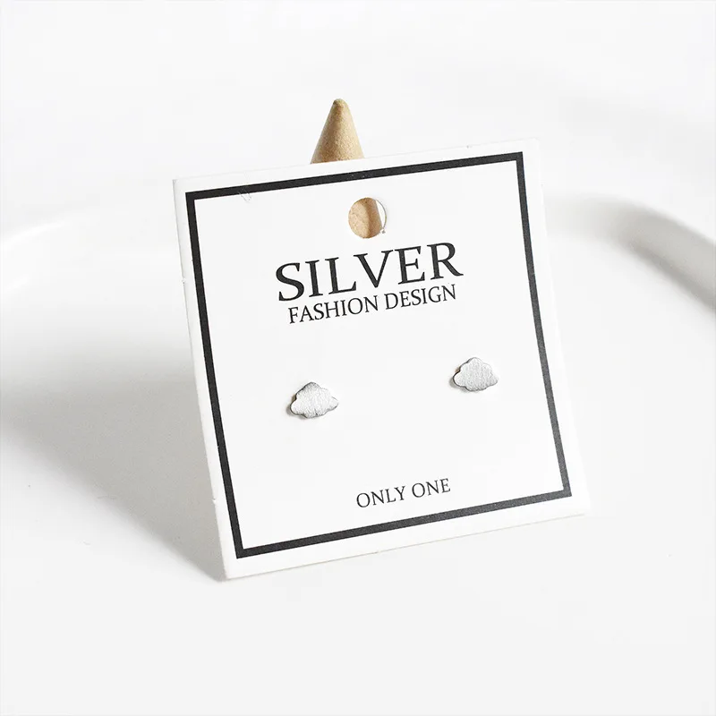 925 Sterling Silver Drawing Cloud Stud Earring Simple Temperament Korea Style Weather Earrings for Women Fashion Jewelry | Украшения и