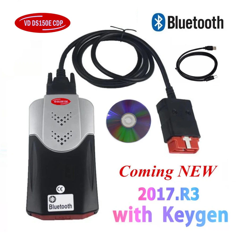 2021 obd obd2 диагностический сканер для delaksi vd ds150e cdp 2017.R3 генератор ключей на компакт