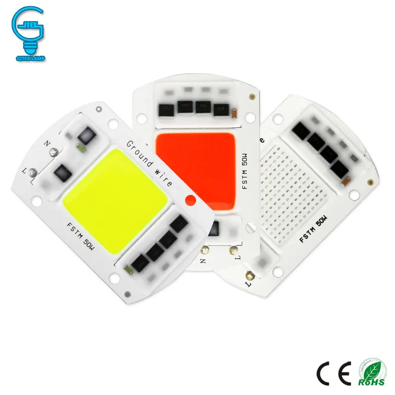 Цветной чип COB 20 Вт 30 50 Smart IC светодиодный 220 в 240 В Светодиодный прожектор