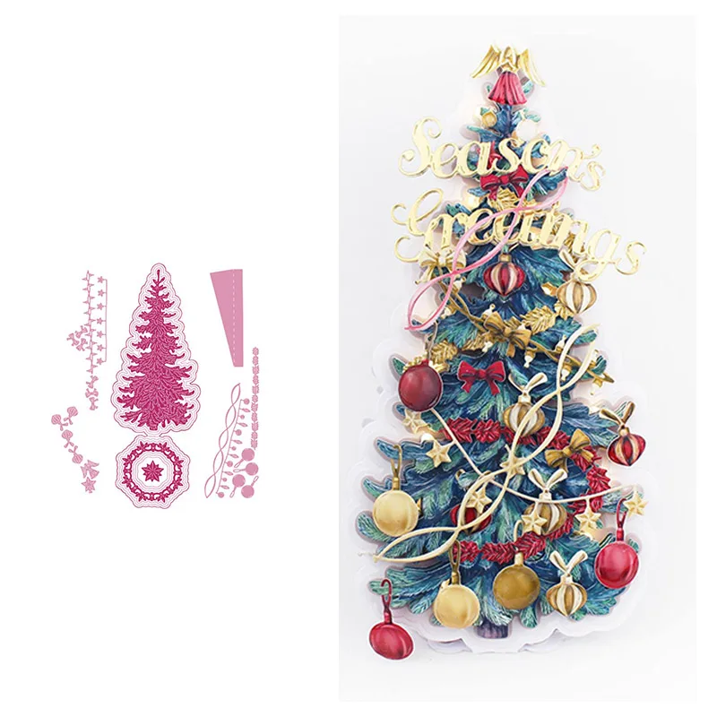 

Christmas Tree Magic Metal Cutting Dies Scrapbook Diary Decoration Stencil Embossing Template DIY Greet Card Handmade New 2021