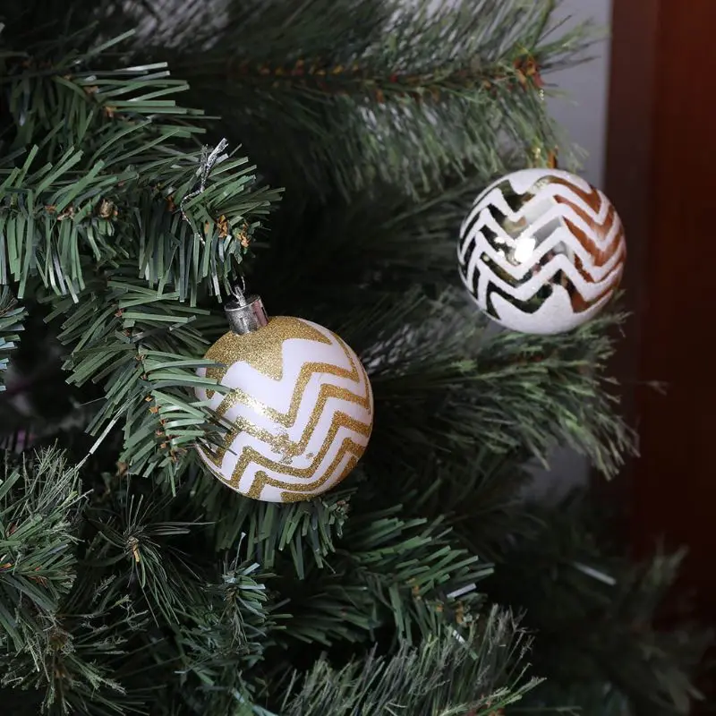 

24Pcs white gold Mixed Christmas Tree Decor Balls Xmas Party Hanging Ball X7YF