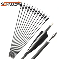 612pcs professional shooting 500 spine 35 mix carbon arrow thread target arrowhead bow hunting archery comprtition accessories