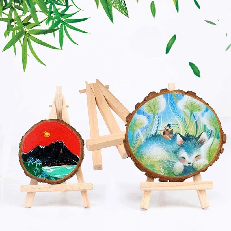 12 упаковок 5 дюймов Мини Деревянный Дисплей мольберт натуральный деревянный