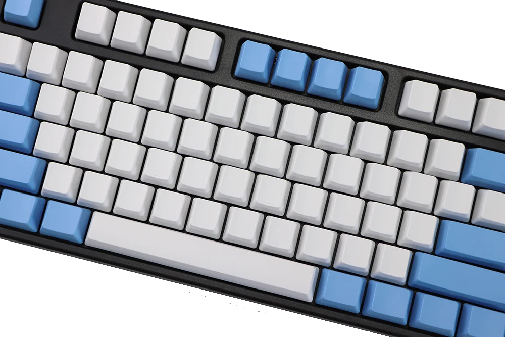 Пустые 87 ключей ANSI ISO раскладка толстые PBT Keycap Белый Синий капли цвета соответствующие брелки OEM