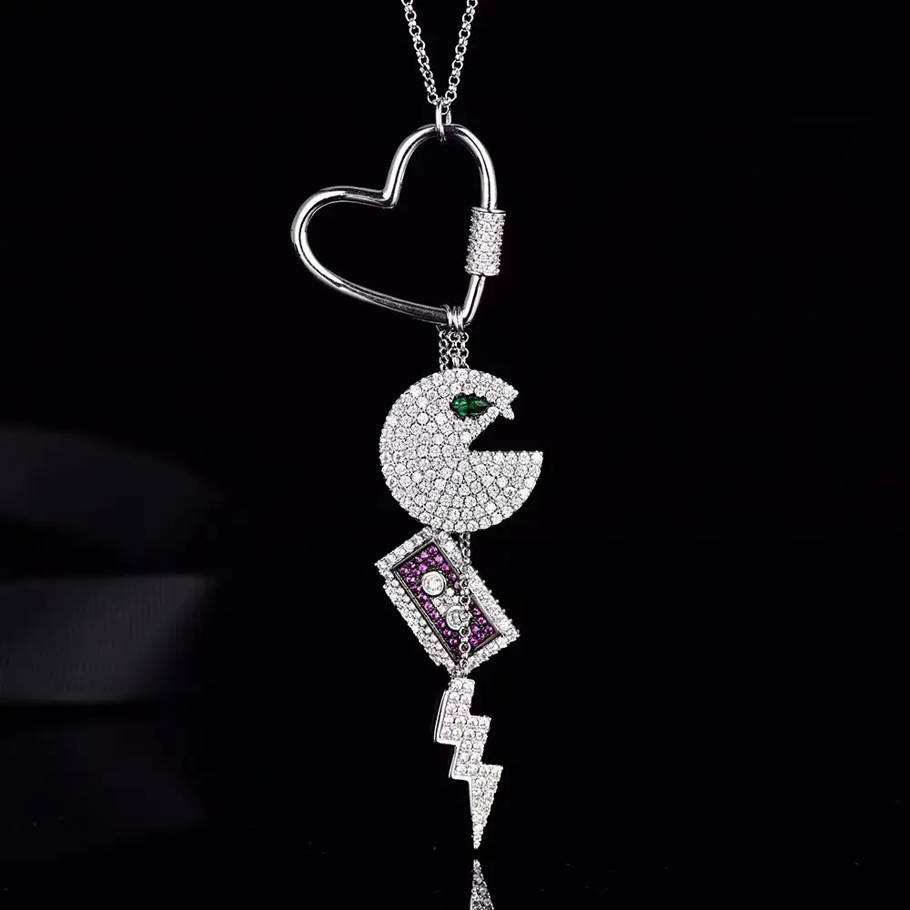 Женское длинное ожерелье в стиле Monaco из стерлингового серебра 925 пробы с молнией