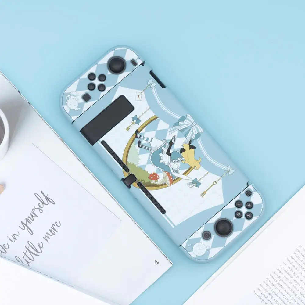 Чехол GeekShare Nintendo Switch Kawaii Алиса в стране чудес мультяшная девушка Жесткий задняя