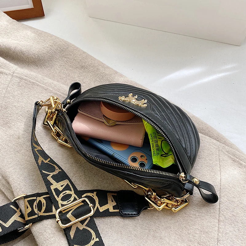 

Women Chest Bag Girl PU Leather Waist Pack 2021 Winter High Quality Luxury Trend Handbags and Purses Lady Branded Fanny Pack