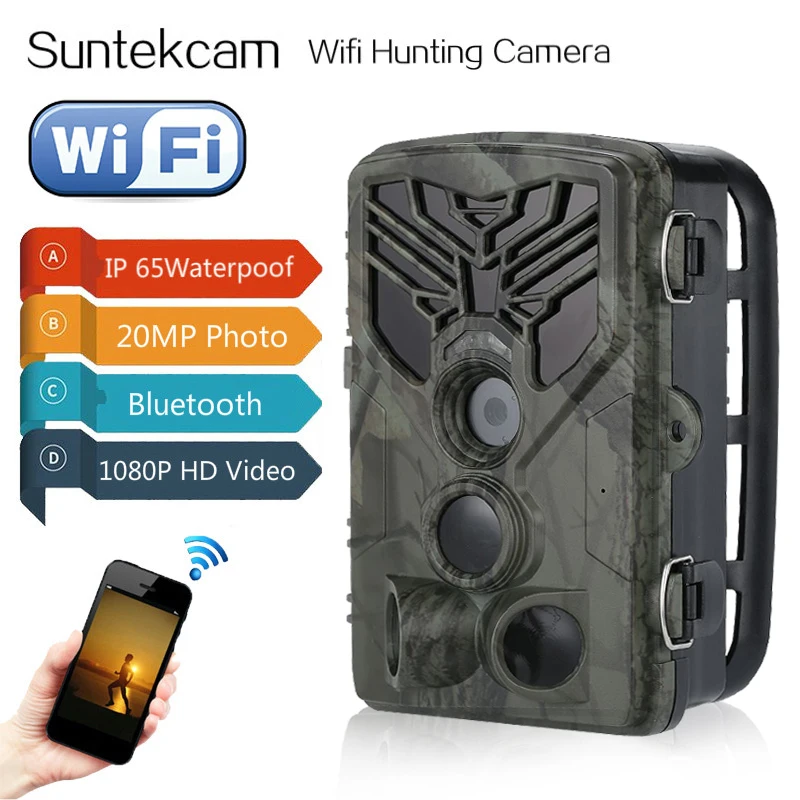 Trail Camera  Wifi APP Bluetooth Control Hunting Cameras Wifi830 Live Show Wild  24MP 1296P Night Vision Wildlife  Photo Traps