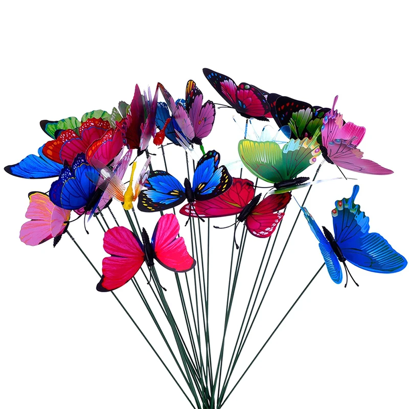 

Bunch Of Butterflies Garden Yard Planter Colorful Whimsical Butterfly Stakes Decoracion Outdoor Decor Flower Pots Decoration