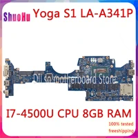 kefu zips1 la a341p for lenovo thinkpad yoga s1 laptop motherboard i7 4500u cpu 8gb ram original tested ddr4 hm87 intel 90 days