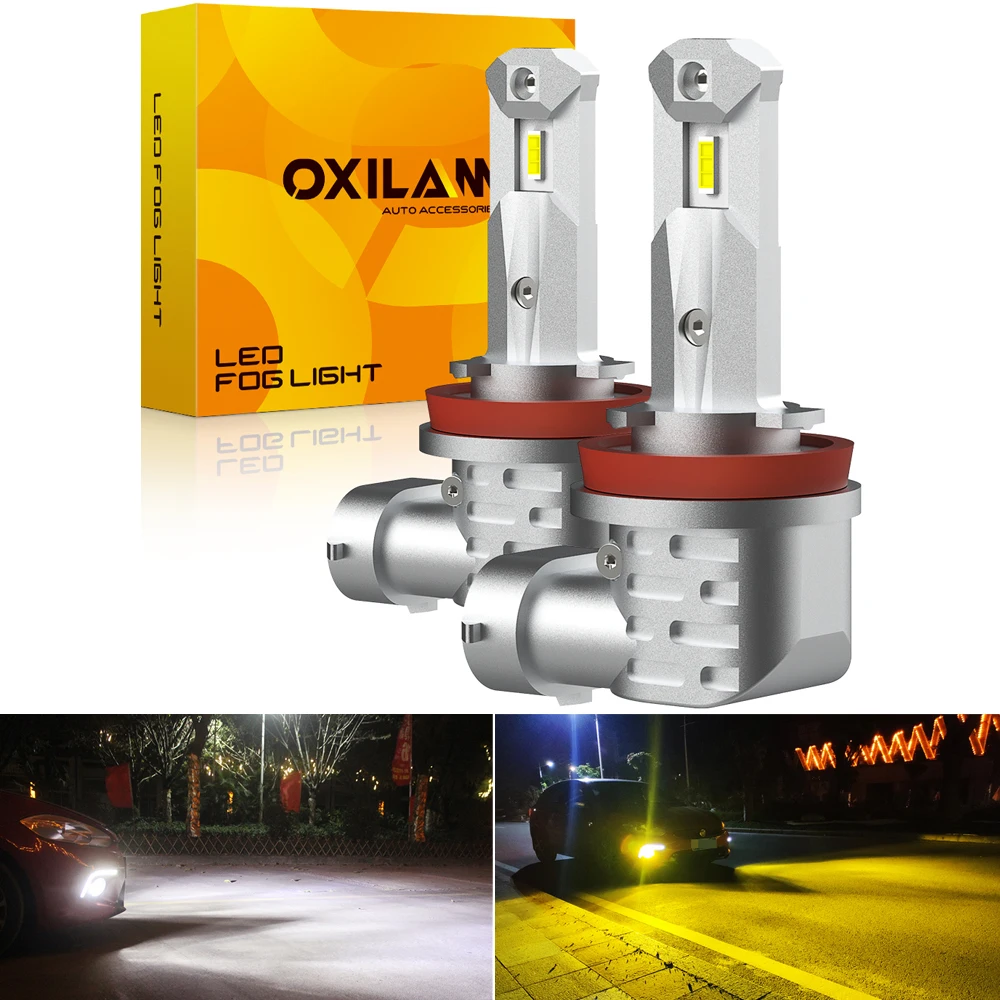 

OXILAM 2 шт. Противотуманные фары s светодиодный ные лампы H8 H11 H10 9145 9006 HB4 светодиодсветодиодный CSP Противотуманные фары 6500K 3000K золотисто-желтые ...