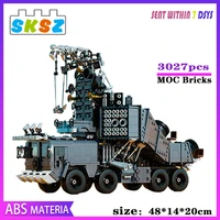 mad maxed car model truck noisy truck building diy blocks famous movie simulation car high tech bricks toy moc child toys gift