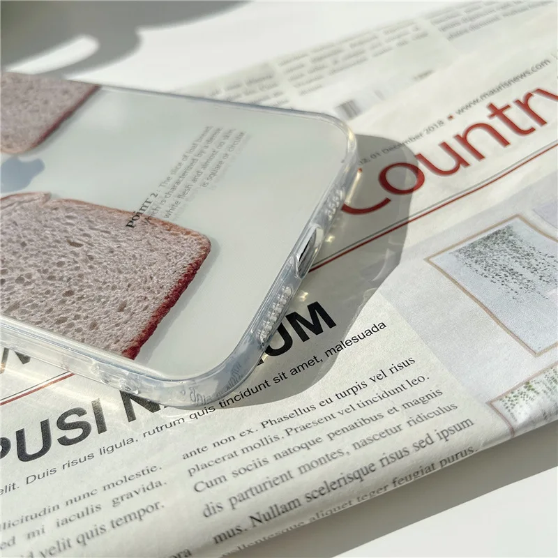 

For iPhone 12 Mini 11 Pro Max Toast Silicone TPU Soft Phone case For Apple iPhone X XR Xs Max 7 8Plus SE Transparent Cover Case