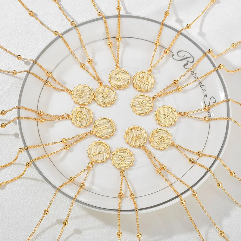 2020 ожерелье с монеткой из двенадцати созвездий массивная медная подвеска