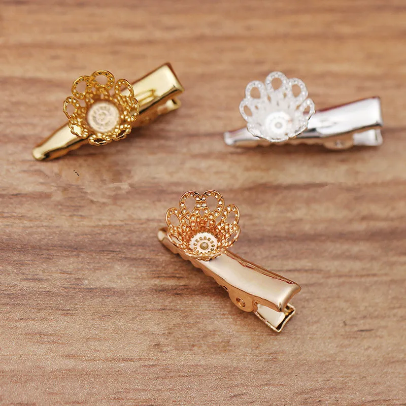 30 штук металлическая латунь филигранные граненые заколка для волос установка DIY