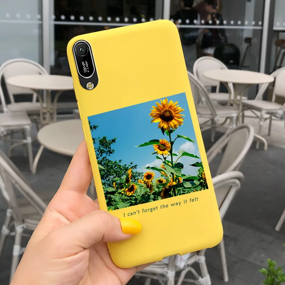 Подсолнечника чехол для Huawei Y6 Pro 2019 бампер силиконовый мягкий задней крышки из