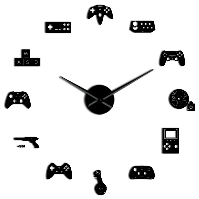 

Game Controller Video Diy Giant Wall Clock Game Joysticks Stickers Gamer Wall Art Video Gaming Signs Boy Bedroom Game Room Decor