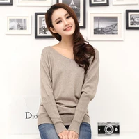 2021 spring autumn cashmere sweater women fashion sexy v neck loose sweater 100 wool bat sleeve large size knitted top