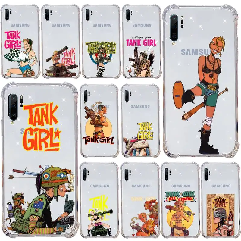 

Tank Cute Girl Phone Case for Samsung s9 s10 s20 Huawei honor P20 P30 P40 xiaomi note mi 8 9 pro lite plus Clear mobile bag