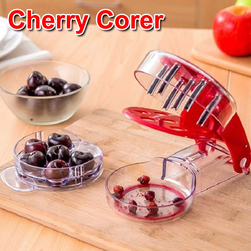 

Cherry Fruit Kitchen Pitter Remover Olive Core Corer Remove Pit Tool Seed Gadget Stoner 6 Holes Seed Separator Fast Remove