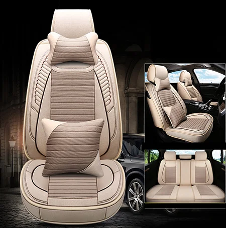 Автомобильный Универсальный Набор авточехлов для chevrolet captiva cruze 2012 tahoe traverse 2008 lacetti aveo t250 t300 lanos - Название цвета: Beige Luxury