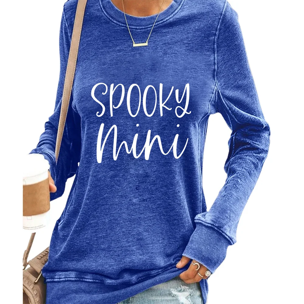 

Тонкие пуловеры с длинным рукавом и надписью толстовки для Хэллоуина, женские осенние свитшоты, Повседневная Толстовка для отпуска