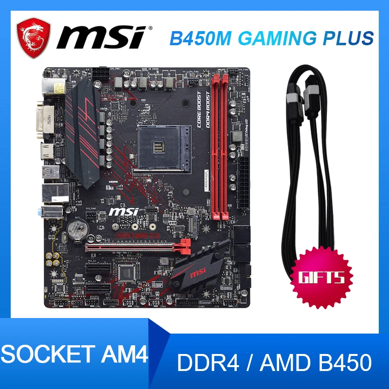 Online Für MSI B450M GAMING PLUS Desktop-Motherboard Sockel AM4 DDR4 Für AMD B450 M.2 PCI-E 3,0 450 M Micro ATX Verwendet Original Mainboard