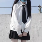 Новинка лета 2020, Корейская версия, свободная тонкая рубашка с галстуком для колледжа, женская школьная форма с высокой талией, комплект с плиссированной юбкой