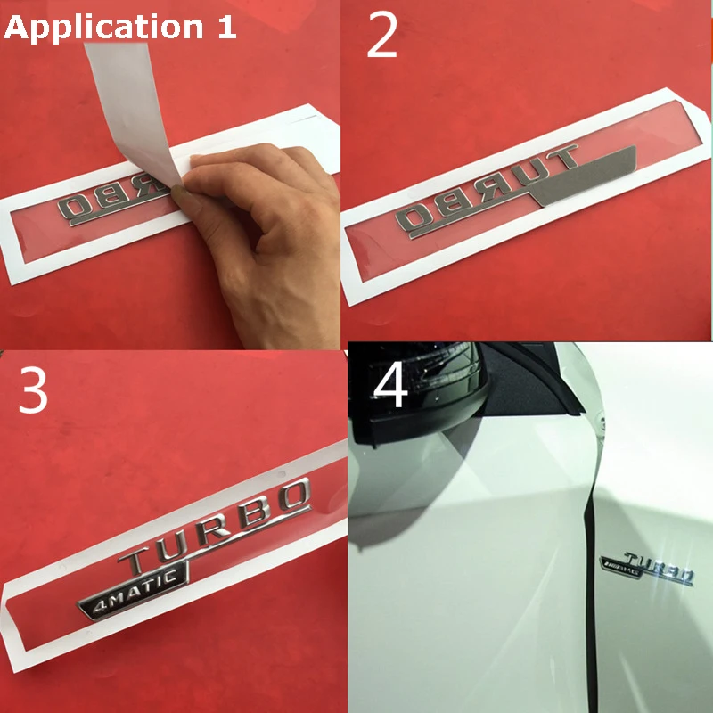 

Letter Emblem Turbo 4matic A M G Badge Fender Supercharge Logo Car Styling Sticker for Mercedes Benz AMG Glossy Black 2014-2016