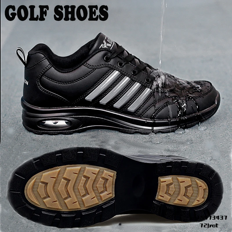 

2021 New Brand Waterproof Golf Trainers Shoes Men Anti Slip Athletic Golf Sneakers Mens Black White Lightweight Sport Sneakers