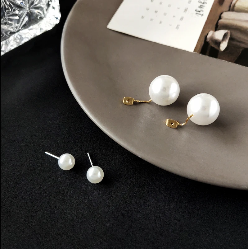 Kshmir Fashion pearl simple  earrings Ladies' imitation pearl earrings hook earrings ball pendant bridal wedding party jewelry images - 6