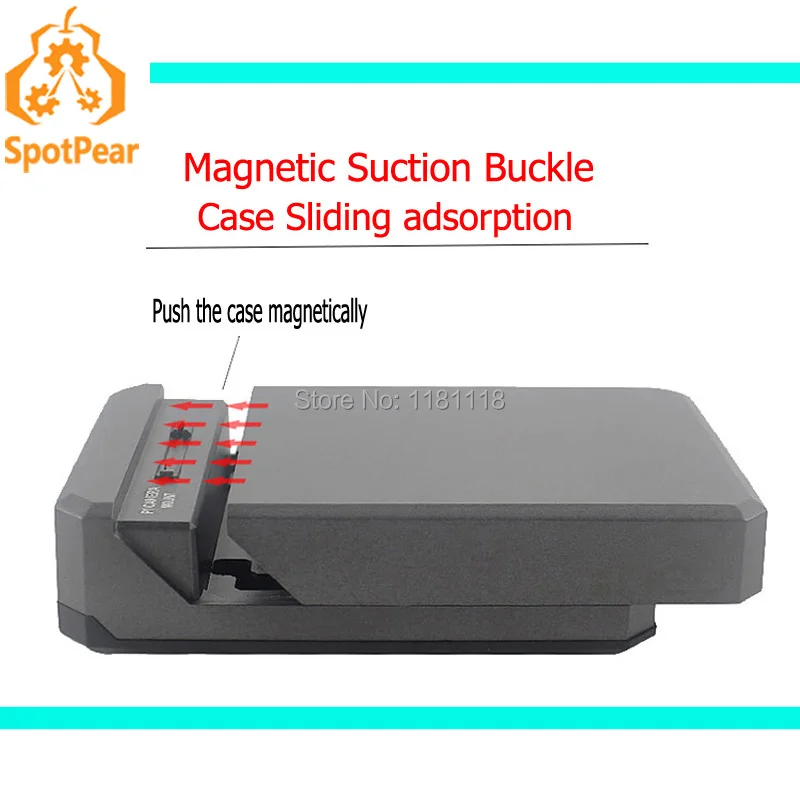 Чехол слайдер из алюминиевого сплава для Raspberry Pi 4 model B с магнитной присоской pi