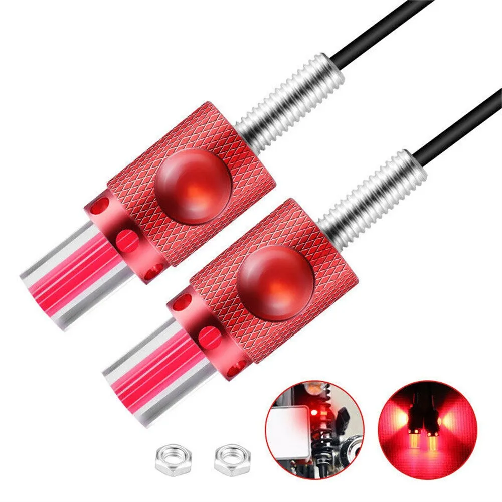 

2pcs M6 Motorcycle License Plate Light Taillight Red LED Rear License Plate Lights With Screw Car Light Motorcycle Bulb Bolt