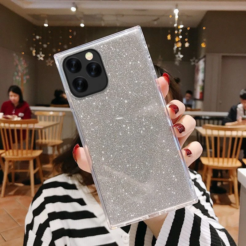 YISAHNGOU роскошный квадратный блестящий чехол для iPhone 11 7 8 6 Plus X XS Max XR силиконовый мягкий ТПУ противоударный чехол