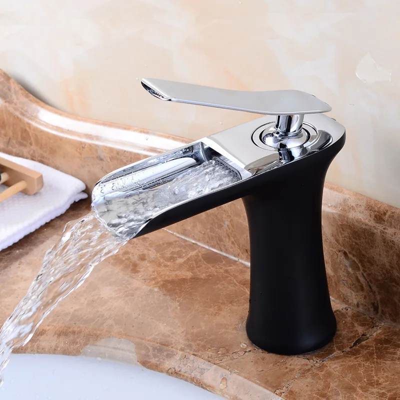 

Матовый черный смеситель для раковины Смеситель для холодной и горячей воды для ванной комнаты с одной ручкой кран для раковины аксессуары ...